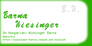 barna wiesinger business card